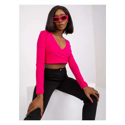 FUCHSIOVÝ ZAVINOVACÍ CROP TOP PAOLA -RV-BZ-7682.47-FUCHSIA PINK