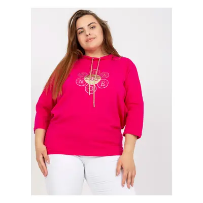 Fuchsiová halenka se zlatým potiskem RV-BZ-7414.82-fuchsia