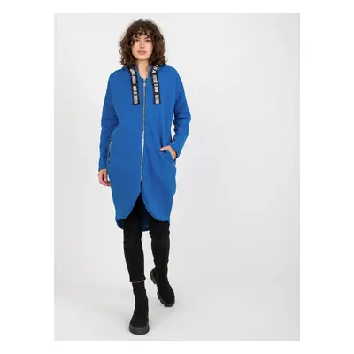 Modré mikinové šaty na zip -RV-BL-6683.00P-blue