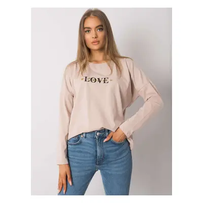 Béžové dámské tričko s nápisem LOVE RV-BZ-7209.24P-ligh beige