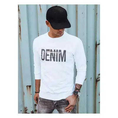 Bílá mikina s nápisem DENIM BX5356