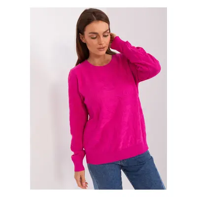 Tmavě růžový svetr se vzorem AT-SW-2231A.00P-fuchsia