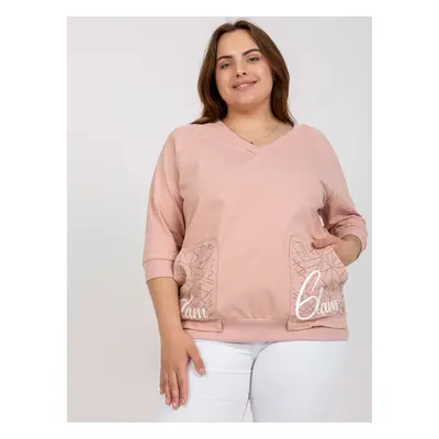 Světle růžová halenka s kapsami RV-BZ-7695.19P-light pink