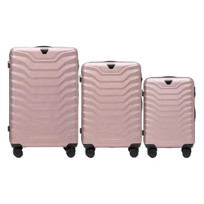 Rosegold 3dílná PEAFOWL PEA01, Set of 53 suitcases (L,M,S) Wings, Rose gold