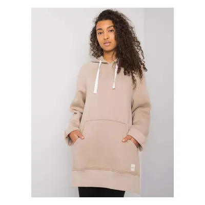 Béžová volná mikina s klokaní kapsou Arno -RV-BL-7371.00P-beige