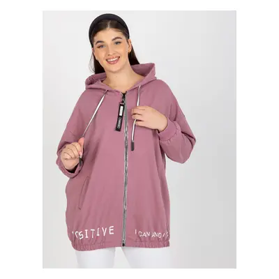 Tmavě růžová mikina na zip -RV-BL-8302.78-dark pink