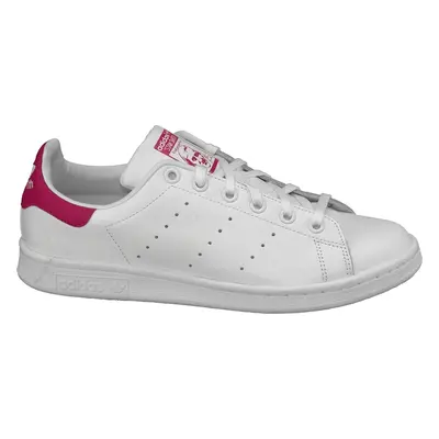 Bílé dámské tenisky ADIDAS Stan Smith J s růžovými detaily B32703