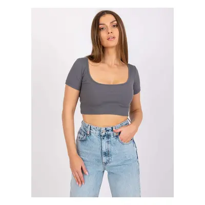 Tmavě šedý crop top Montreal RV-TS-7537.52-dark grey