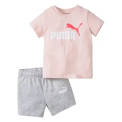 RŮŽOVO-ŠEDÁ SOUPRAVA PUMA MINICATS TEE SHORT SET 845839-36