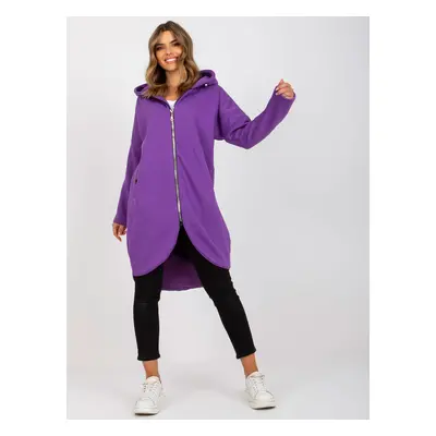 Tmavě fialová dlouhá mikina na zip RV-BL-4858-1.99P-purple