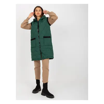 Tmavě zelená prošívaná vesta na zip AP-KZ-RP02.95P-dark green