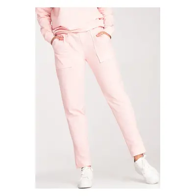 Světle růžové bavlněné tepláky M1035 Light Pink