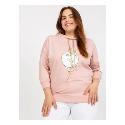 Světle růžová halenka s potiskem stonku RV-BZ-7597.20X-light pink