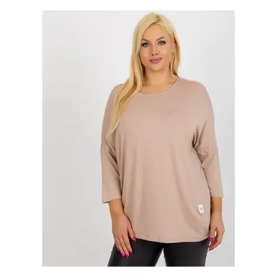 Béžová volná halenka s 3/4 rukávem RV-BZ-3770.92-beige