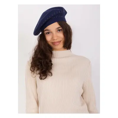 TMAVĚ MODRÝ BARET S APLIKACÍ AT-CZ-231605.21P-DARK BLUE