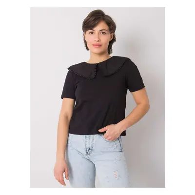 Černé dámské tričko límečkem 157-TS-6475.91-black