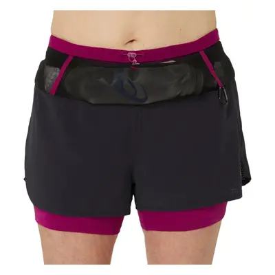 Růžovo-černé běžecké kraťasy ASICS Fujitrail 2-N-1 Short 2012C719-002