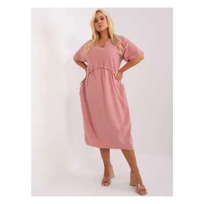 Růžové midi šaty ZULUNA CHA-SK-9013.13X-dark pink