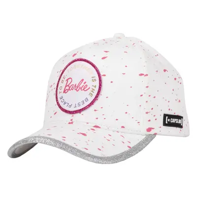 Bílá kšiltovka s růžovými tečkami Capslab Barbie Cap CL-BA1-2-CB-BAR2