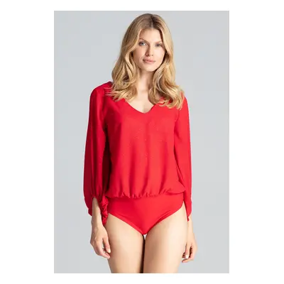 Elegantní body se vzdušnými rukávy M686 Red