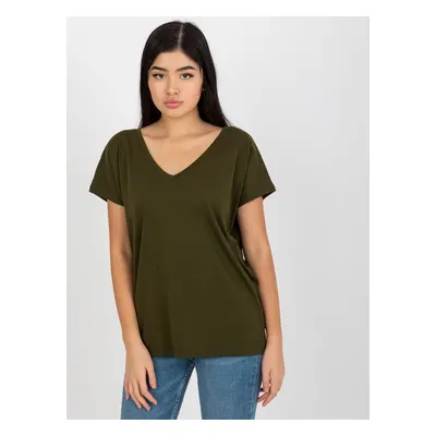 Khaki dámské tričko s krátkými rukávy RV-TS-4832.30-khaki