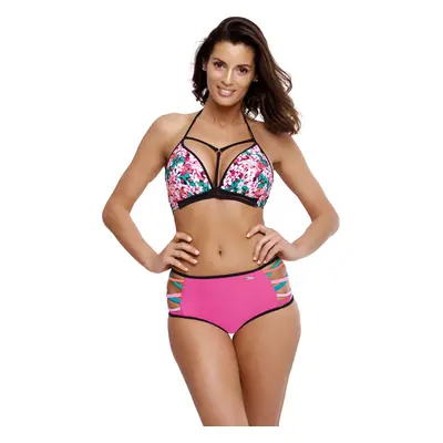 Růžové květinové push-up bikiny Molly Milk Shake M-504 (2)