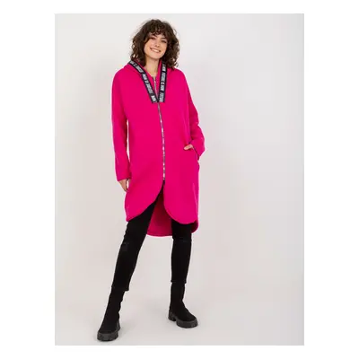 Tmavě růžové mikinové šaty na zip -RV-BL-6683.00P-dark pink