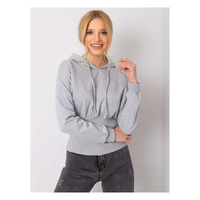 Světle šedá dámská mikina s kapucí -RV-BL-6191.06P-grey