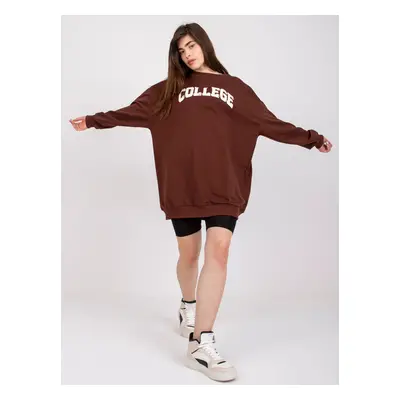 Hnědá oversize mikina Jessica s nápisem "College" -FA-BL-7649.85P-brown