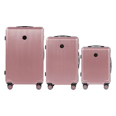 Růžová sada cestovních kufrů WINGS PRIME - PC AFRICAN EAGLE Set of 3 suitcases (L,M,S) Wings Pol