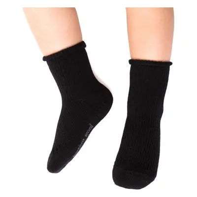 ČERNÉ DĚTSKÉ NEKOMPRESNÍ MERINO PONOŽKY ART.130 MC014, BLACK - PRESSURE FREE