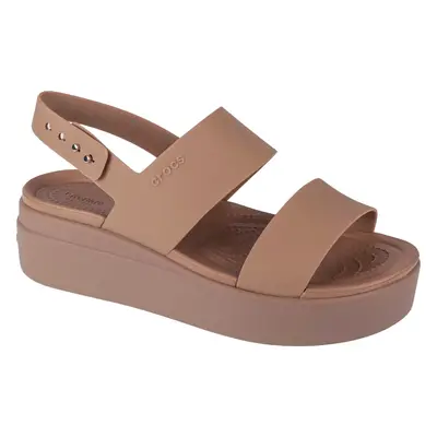 Béžové sandály na platformě Crocs Brooklyn Low Wedge 206453-2EL