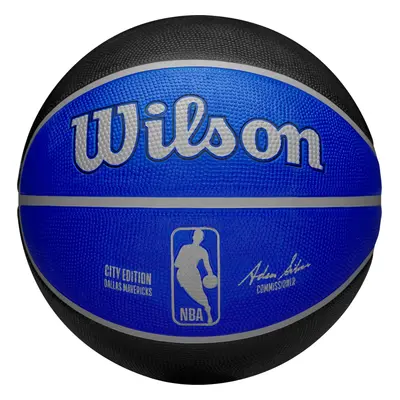 Černo-modrý basketbalový míč Wilson NBA Team City Edition Dallas Mavericks Out Ball WZ4024207XB