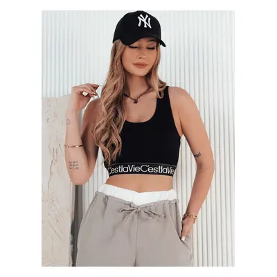 Černý crop top SUNSEL RY2415