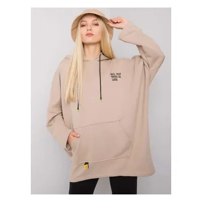 Béžová dámská oversize mikina s kapsou RV-BL-7098.28-beige