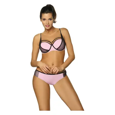 Světle růžové bikiny s černými lemy Charlotte Pink M-495 (3)