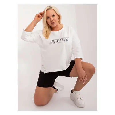 Bílé tričko s nápisem POSITIVE --RV-BZ-9458.39-white