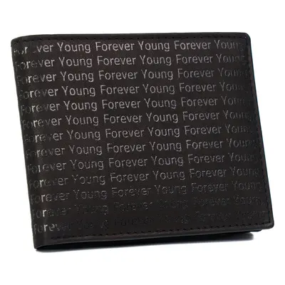 Forever Young Černá kožená peněženka zdobená ražbou s monogramem F016 701-SPG BLACK