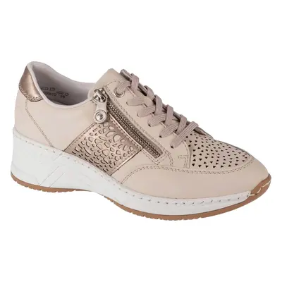 Béžové dámské tenisky Rieker Sneakers se zlatými detaily N4344-60