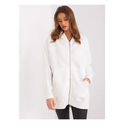 Bílá basic mikina s rozparky na zip EM-BL-864.11-white