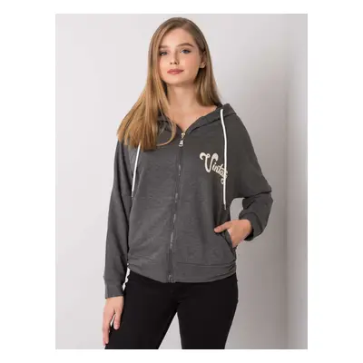 Tmavě šedá mikina na zip -FA-BL-7239.23X-dark grey