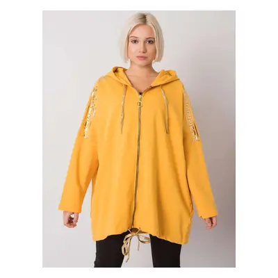 Žlutá dámská mikina na zip RV-BL-6781.08P-yellow