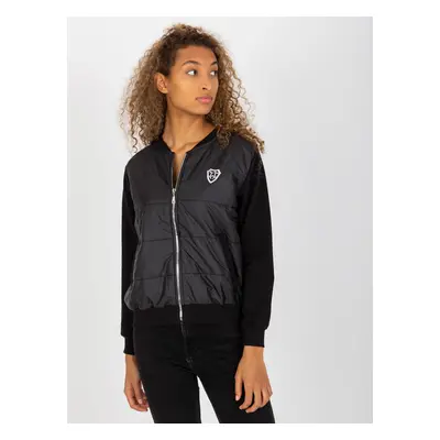 Černá bomber mikina na zip RV-BL-8229.69P-black