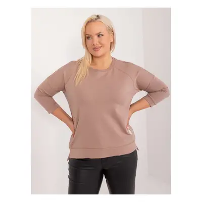 Tmavě béžová lehká basic mikina RV-BZ-9221.95-dark beige