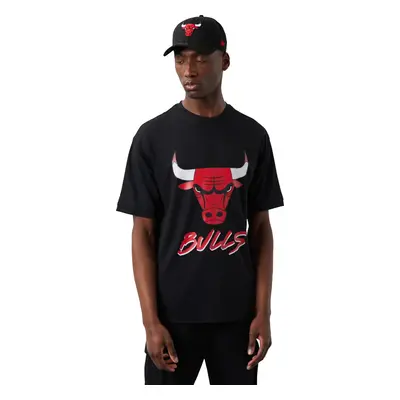 Černé pánské tričko New Era NBA Chicago Bulls Script Mesh Tee 60284738