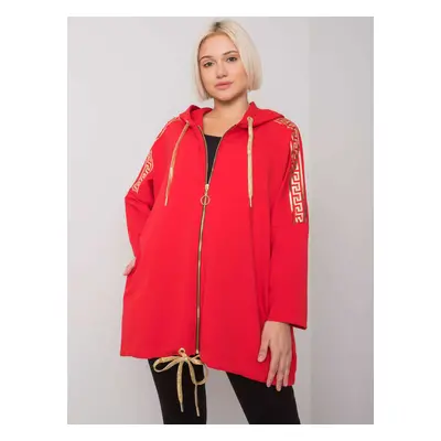 Červená dámská mikina na zip RV-BL-6781.08P-red