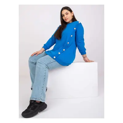 Modrá halenka Brigitte s knoflíky -RV-BZ-7608.27-blue