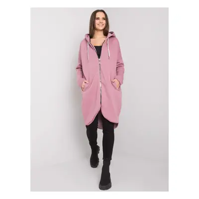 Růžová dámská dlouhá mikina na zip RV-BL-5775.17X-pink