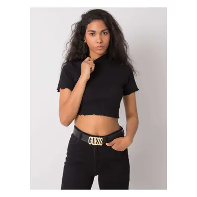 ČERNÝ DÁMSKÝ CROP TOP LÍMEČKEM RV-TP-6693.90-BLACK