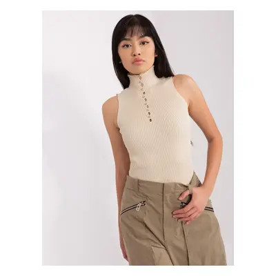 Béžový top s rolákem -BA-BZ-2301.00P-beige